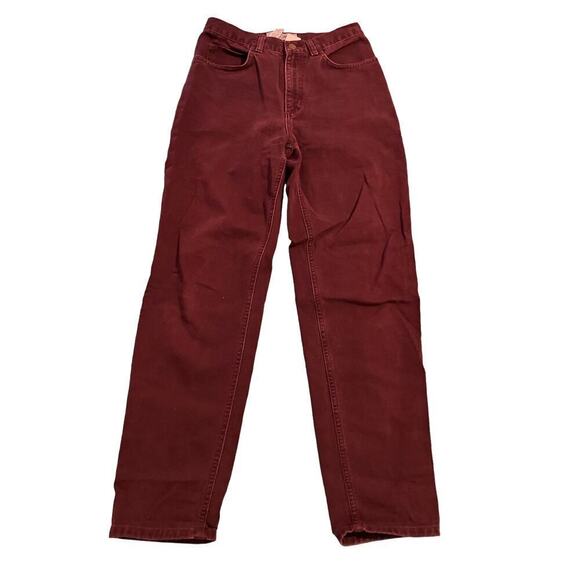 Vintage Jeans Jones Jeans Women's 6 Burgundy Plum Straight Leg High Waist Cotton - Picture 1 of 5